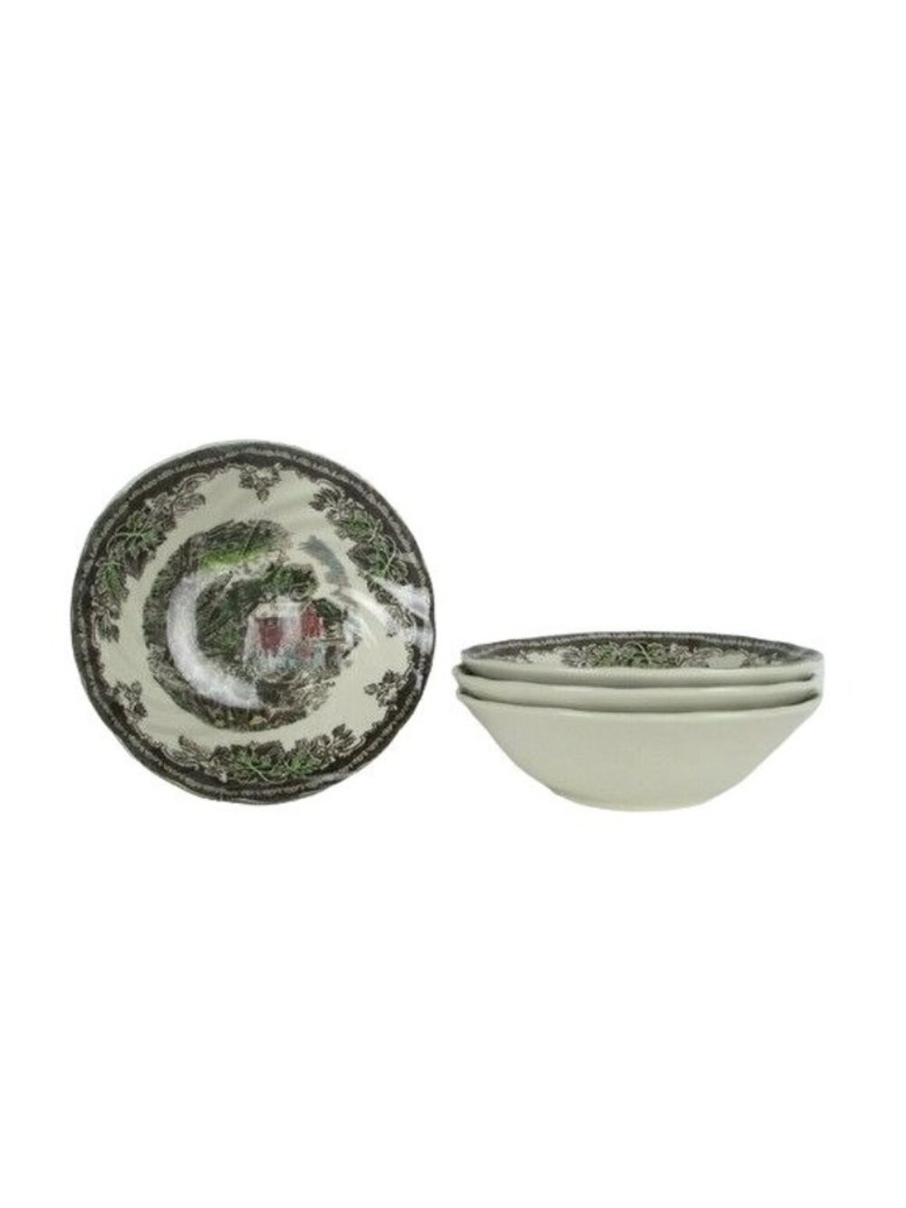 Johnson Bros.The Friendly Village Cereal Soup Bowls The Old Mill SET OF 4 NWT